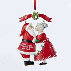 Item 102311 thumbnail Santa/Mrs. Claus Under Mistletoe Ornament