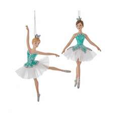 Item 102367 thumbnail Turquoise And White Ballerina Ornament