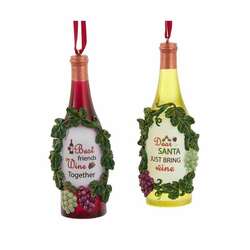 Item 102404 thumbnail Wine Bottle With Saying Ornament