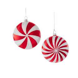 Thumbnail Glass Candy Cane Disc Ornament