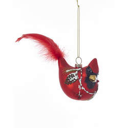 Item 102581 Cardinal With Pine Cone Design Ornament