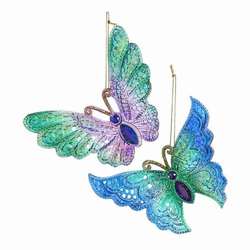 Item 102582 Iridescent Peacock Butterfly Ornament
