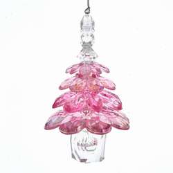 Item 102639 Pink/Clear Christmas Tree Ornament