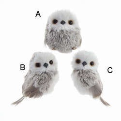 Item 102781 thumbnail Gray and White Owl Ornament