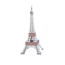 Item 102787 Chrome Finish Eiffel Tower Ornament