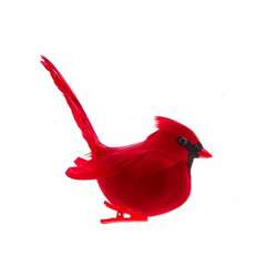 Item 102795 thumbnail Tail Up Male Cardinal On Clip Ornament