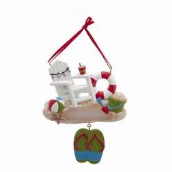 Item 102812 Beach Chair With Sandals Ornament