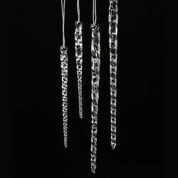 Item 102963 Set of 24 Clear Icicle Ornaments