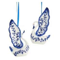 Item 103043 Delft Blue Swan Ornament