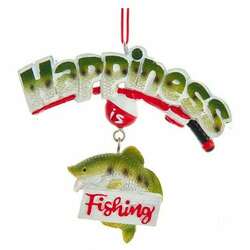Thumbnail Happiness Is Fishing Ornament
