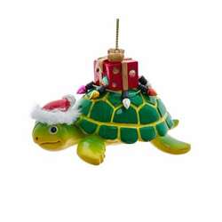 Thumbnail Sea Turtle With Gift Box Ornament