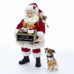 Item 103348 Adopt A Pet Santa With Dog 2 Piece Set
