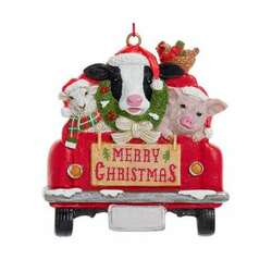 Item 103572 Farm Animal On Truck Ornament