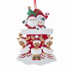 Item 104045 Santa & Mrs. Claus In Sleigh With Reindeer Family of 5 Ornament