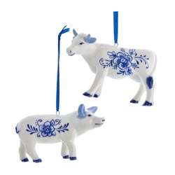 Item 104221 Delft Blue Pig/ Cow Ornament
