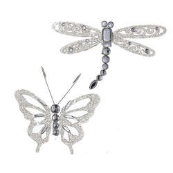 Thumbnail Silver Butterfly/Dragonfly Clip-On Ornament