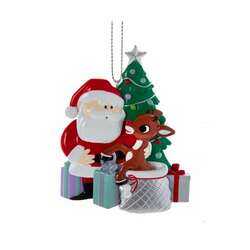 Thumbnail Rudolph And Santa Ornament
