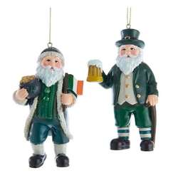 Item 104803 Irish Santa Ornament