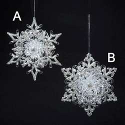 Thumbnail Clear & Silver Snowflake Ornament