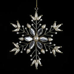 Item 105120 Snowflake With Pearl/Stone Ornament