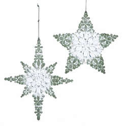 Item 105254 Green/Clear North Star/Star Ornament