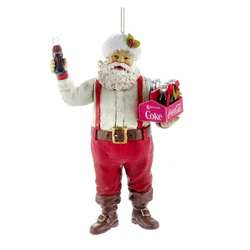 Item 105370 Santa Holding Coca-Cola Six-Pack and Bottle Ornament