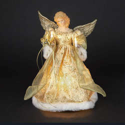 Item 105497 thumbnail Gold Dress Angel Tree Topper