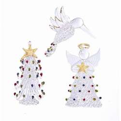 Thumbnail Spun Glass Angel/Tree/Bird Ornament