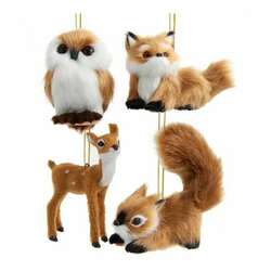 Thumbnail Furry Brown Deer/Squirrel/Owl/Fox Ornament