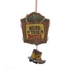 Item 105871 Western Door Plaque With Boots Ornament