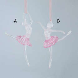 Item 105924 Clear/Pink Ballerina Ornament