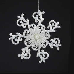 Item 105932 Platinum/Silver Snowflake Ornament