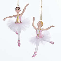 Item 106240 Ballerina Girl In Pink/White Tutu Ornament