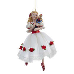 Thumbnail Clara In Red/White Dress With Nutcracker Ornament