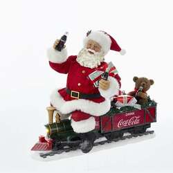 Thumbnail Battery Operated Coke Santa On Train With LED Garland