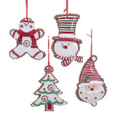 Item 106459 thumbnail Gingerbread Snowman/Santa/Boy/Tree Ornament