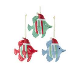 Thumbnail Striped Fish With Hat Ornament