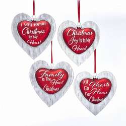 Item 106940 Heart Glitter With Words Ornament