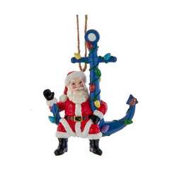 Thumbnail Nautical Santa On Anchor Ornament
