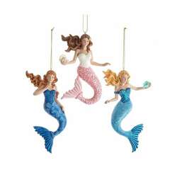 Item 107056 Mermaid With Ocean Pattern Ornament