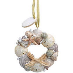 Thumbnail Seashell/Starfish/Sand Dollar Wreath Ornament - Myrtle Beach