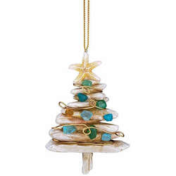 Item 108095 Faux Driftwood Tree With Sea Glass Ornament