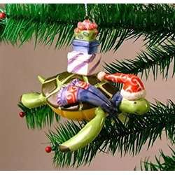 Thumbnail Sea Turtle With Gifts Ornament