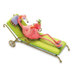 Item 108234 Myrtle Beach Flamingo In Lounge Chair Ornament