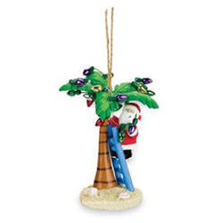Item 108335 Myrtle Beach Santa Decorating Palm Tree Ornament