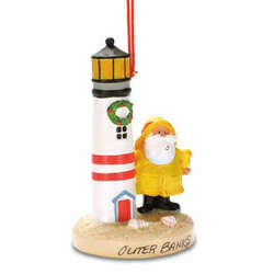 Item 108825 thumbnail Salty And Lighthouse Ornament - Outer Banks