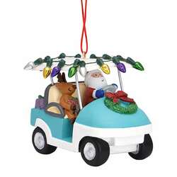 Thumbnail Santa & Reindeer In Golf Cart Ornament - Outer Banks