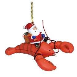 Item 109387 thumbnail Santa Riding Lobster Ornament