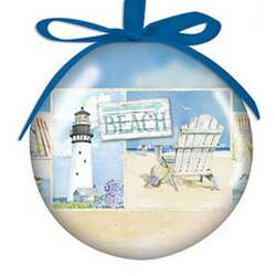 Thumbnail Outer Banks Coastal Collage Ball Ornament