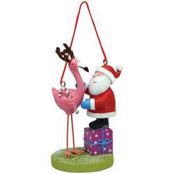 Item 109940 Santa With Flamingo Ornament